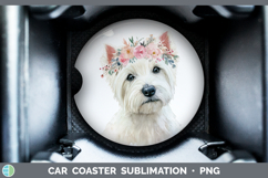 GorgeousDogs 05 Floral Crown Car Coaster design.