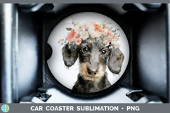 GorgeousDogs 05 Floral Crown Car Coaster design.