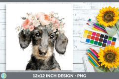 GorgeousDogs 05 Floral Crown Paper Backgrounds design.