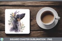 GorgeousDogs 05 Lavender and Eucalyptus Square Coaster design.