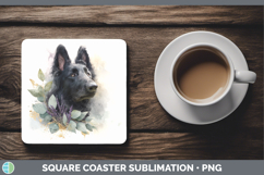 GorgeousDogs 05 Lavender and Eucalyptus Square Coaster design.