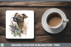 GorgeousDogs 05 Lavender and Eucalyptus Square Coaster design.
