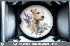 GorgeousDogs 05 Lavender and Eucalyptus Car Coaster design.