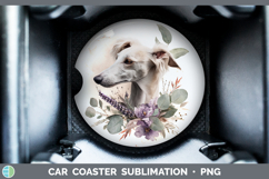 GorgeousDogs 05 Lavender and Eucalyptus Car Coaster design.