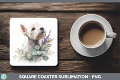 GorgeousDogs 05 Lavender and Eucalyptus Square Coaster design.