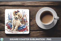 GorgeousDogs 05 Patriotic Square Coaster design.