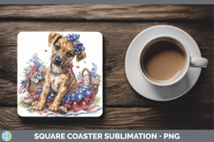 GorgeousDogs 05 Patriotic Square Coaster design.