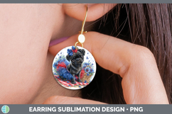 GorgeousDogs 05 Patriotic Round Earrings design.