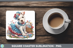 GorgeousDogs 05 Patriotic Square Coaster design.