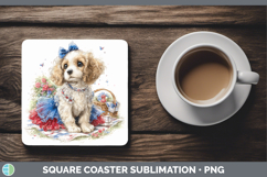 GorgeousDogs 05 Patriotic Square Coaster design.