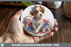 GorgeousDogs 05 Patriotic Round Coaster design.