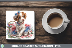 GorgeousDogs 05 Patriotic Square Coaster design.