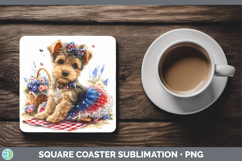 GorgeousDogs 05 Patriotic Square Coaster design.