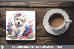 GorgeousDogs 05 Patriotic Square Coaster design.