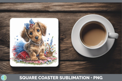 GorgeousDogs 05 Patriotic Square Coaster design.