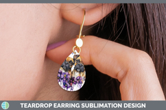 GorgeousDogs 05 Purple Drips Teardrop Earrings design.