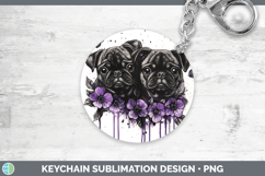 GorgeousDogs 05 Purple Drips Keychain design.