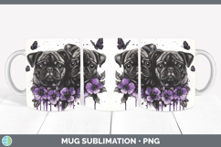 GorgeousDogs 05 Purple Drips Mug Wrap design.