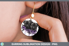GorgeousDogs 05 Purple Drips Round Earrings design.