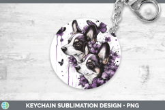 GorgeousDogs 05 Purple Drips Keychain design.