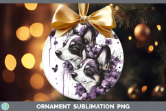 GorgeousDogs 05 Purple Drips Ornament design.