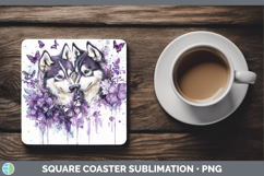 GorgeousDogs 05 Purple Drips Square Coaster design.