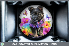 GorgeousDogs 05 Rainbow Summer Car Coaster design.