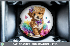 GorgeousDogs 05 Rainbow Summer Car Coaster design.