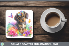 GorgeousDogs 05 Rainbow Summer Square Coaster design.