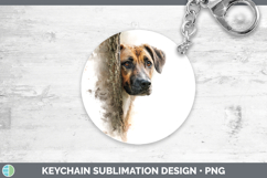 GorgeousDogs 05 Tree Peek Keychain design.