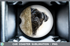 GorgeousDogs 05 Tree Peek Car Coaster design.
