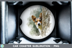 GorgeousDogs 05 Tree Peek Car Coaster design.