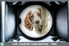 GorgeousDogs 05 Tree Peek Car Coaster design.