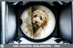 GorgeousDogs 05 Tree Peek Car Coaster design.