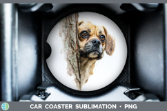 GorgeousDogs 05 Tree Peek Car Coaster design.