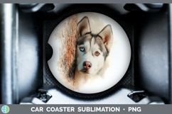 GorgeousDogs 05 Tree Peek Car Coaster design.