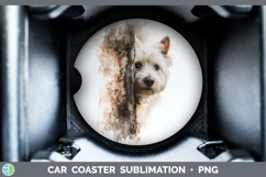 GorgeousDogs 05 Tree Peek Car Coaster design.