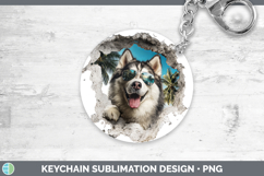 GorgeousDogs 3D Palm Tree Hole in he Wall Keychain design.