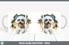 GorgeousDogs 3D Palm Tree Hole in he Wall Mug Wrap design.