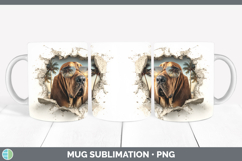 GorgeousDogs 3D Palm Tree Hole in he Wall Mug Wrap design.