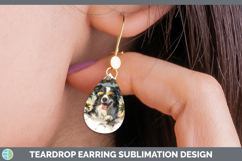 GorgeousDogs 3D Palm Tree Hole in he Wall Teardrop Earrings design.