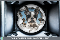 GorgeousDogs 3D Palm Tree Hole in he Wall Car Coaster design.