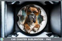 GorgeousDogs 3D Palm Tree Hole in he Wall Car Coaster design.