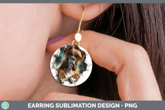 GorgeousDogs 3D Palm Tree Hole in he Wall Round Earrings design.