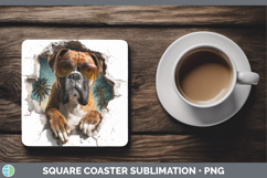 GorgeousDogs 3D Palm Tree Hole in he Wall Square Coaster design.