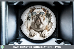 GorgeousDogs 3D Palm Tree Hole in he Wall Car Coaster design.