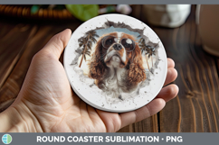 GorgeousDogs 3D Palm Tree Hole in he Wall Round Coaster design.