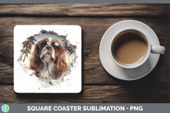 GorgeousDogs 3D Palm Tree Hole in he Wall Square Coaster design.