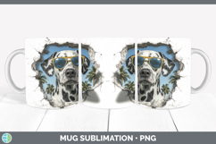 GorgeousDogs 3D Palm Tree Hole in he Wall Mug Wrap design.