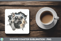 GorgeousDogs 3D Palm Tree Hole in he Wall Square Coaster design.